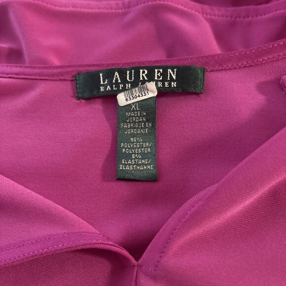 Ralph Lauren Shirt sleeveless top Tunic Pink Hibiscus keyhole neck Plus XL - Picture 3 of 11